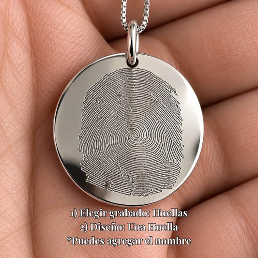 Collar de Plata 925 Personalizado con Foto, Huellas o Texto