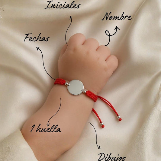 Pulsera Bebe de Plata Protección Personalizada