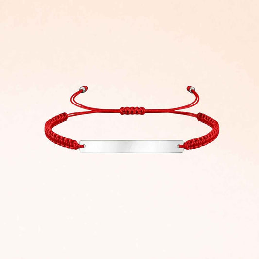 Pulsera Rectangular Plata 925 con Hilo Personalizada