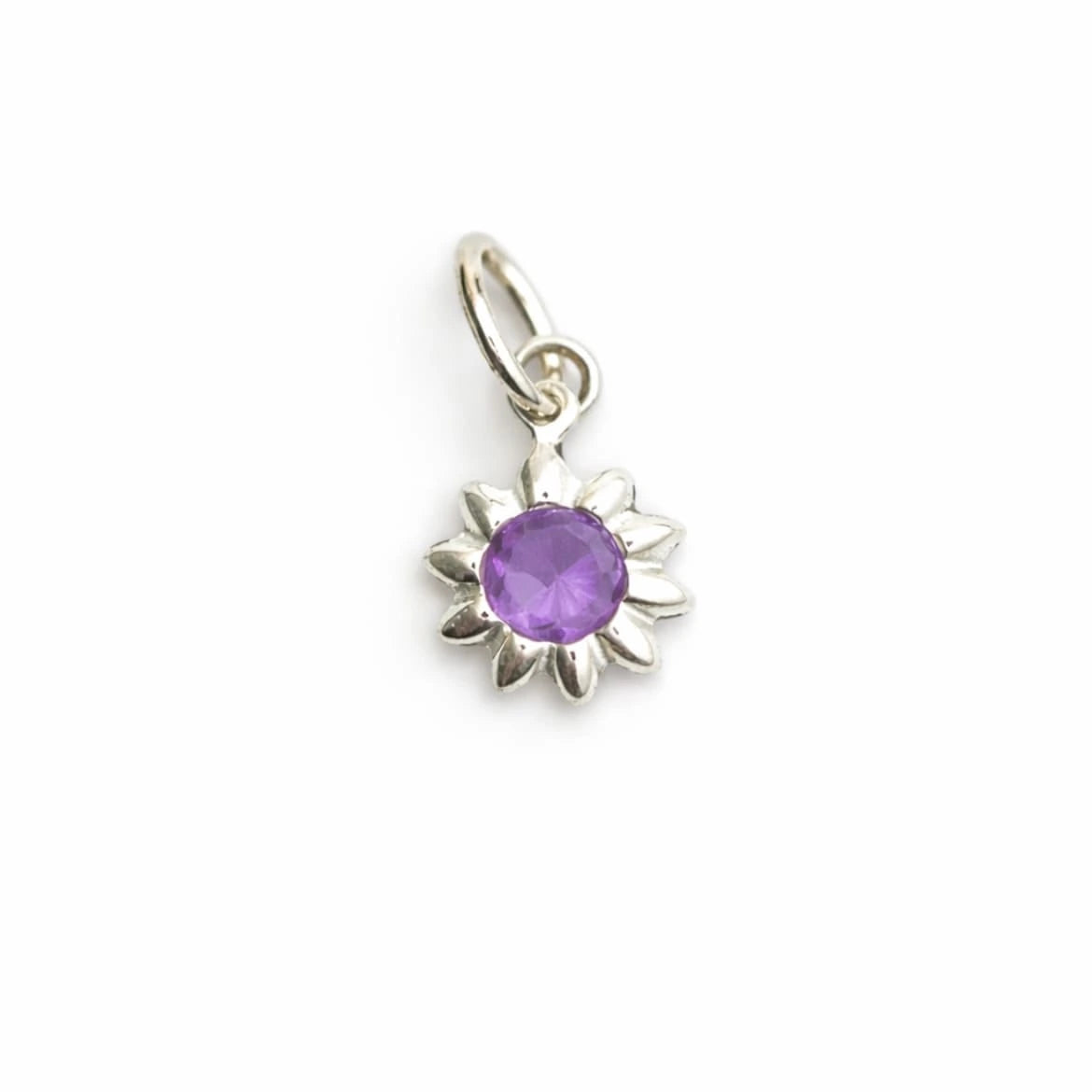 Charm Girasol Amatista Plata 925