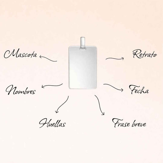 Colgante Rectangular de Plata 925 Personalizado