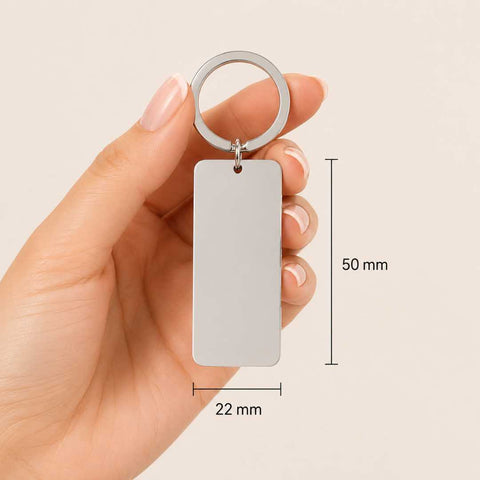 Llavero Personalizado con Foto, Huellas o Texto (50x22mm)