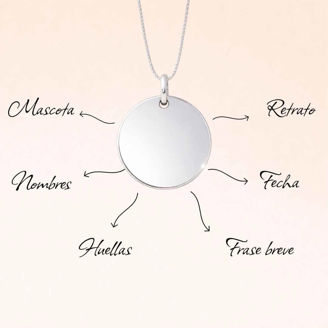 Pack Collar de Plata 925 Personalizado con Foto, Huellas o Texto