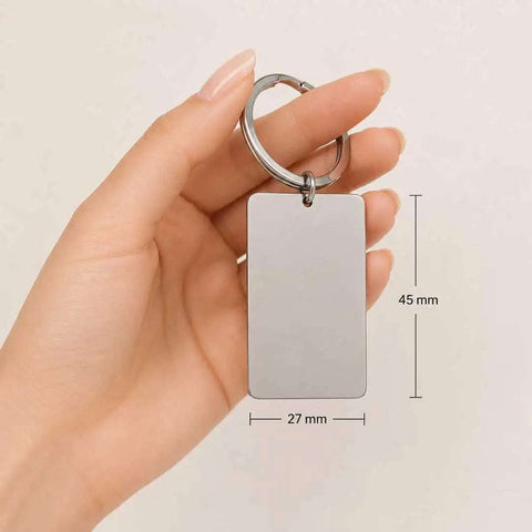 Llavero Personalizado con Foto, Huellas o Texto (45x27mm)