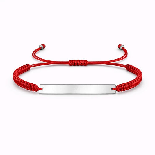 Pulsera Rectangular Plata 925 con Hilo Personalizada