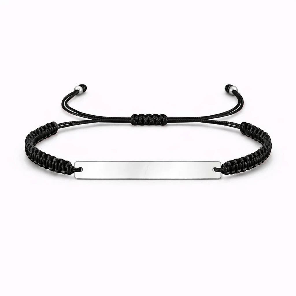 Pulsera Rectangular Plata 925 con Hilo Personalizada