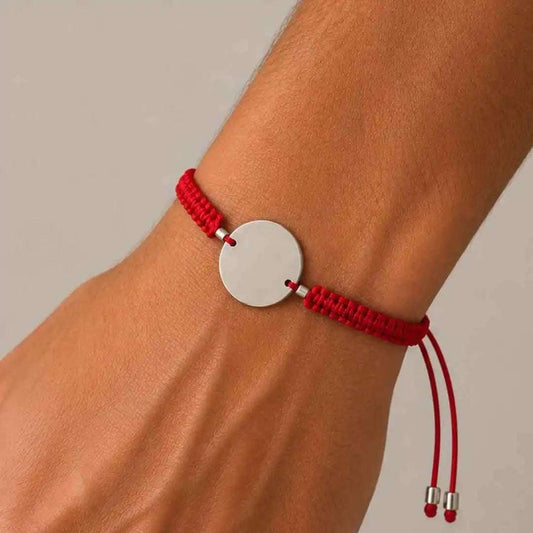 Pulsera de Plata Protección Personalizada con Foto, Huellas o Texto
