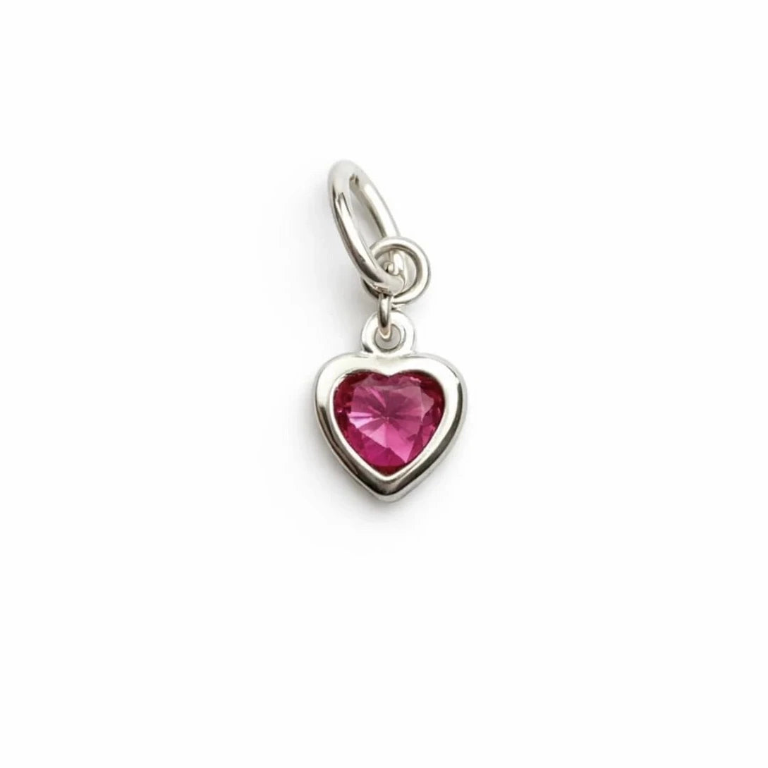 Charm Corazón Rubí Plata 925