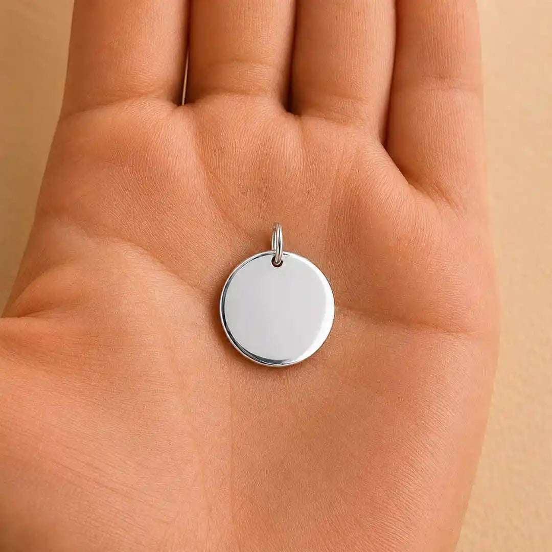 Colgante de Plata Personalizado con Foto, Huellas o Texto (20mm)