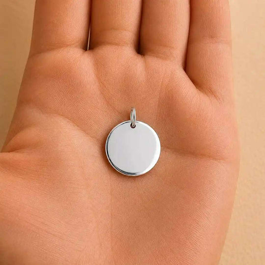 Colgante de Plata Personalizado con Foto, Huellas o Texto (20mm)