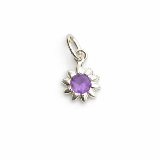 Charm Girasol Amatista Plata 925