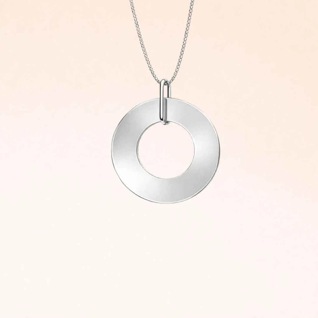 Collar Arandela de Plata 925 Personalizado con Texto o Huellas