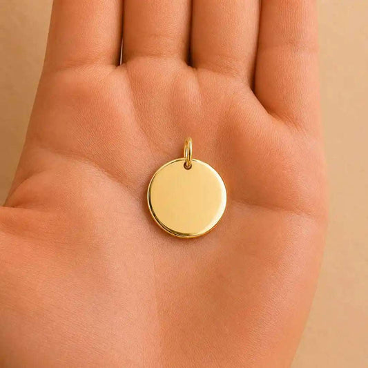Colgante de Oro 18k Personalizado con Foto, Huellas o Texto