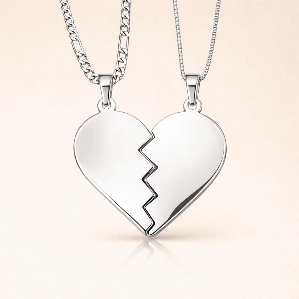 Collar Corazón Partido de Plata Personalizado