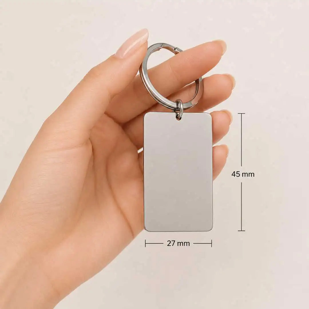 Llavero Personalizado con Foto, Huellas o Texto (45x27mm)