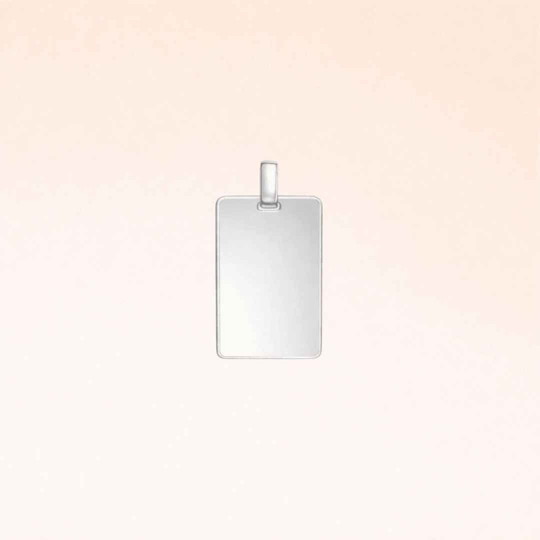 Colgante Rectangular de Plata 925 Personalizado con Foto, Huellas o Texto
