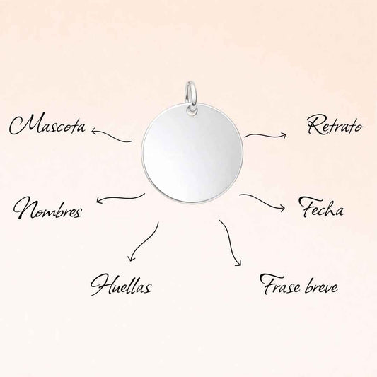 Colgante de Plata 20 mm Personalizado