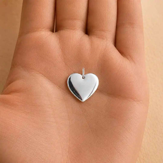 Colgante de corazón personalizado de plata 925 para grabar huellas, fotos o texto