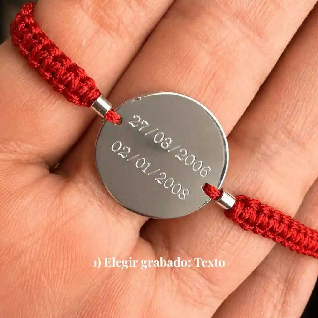 OFERTA Pulsera de Plata Protección Personalizada con Foto, Huellas o Texto