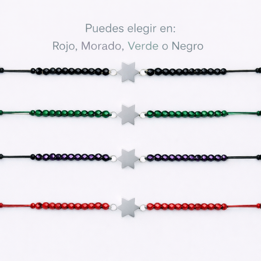 Pulsera Cristales y Estrella Plata 925 Personalizada