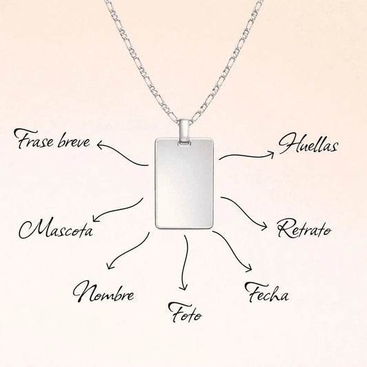 Collar Rectangular de Plata 925 Personalizado