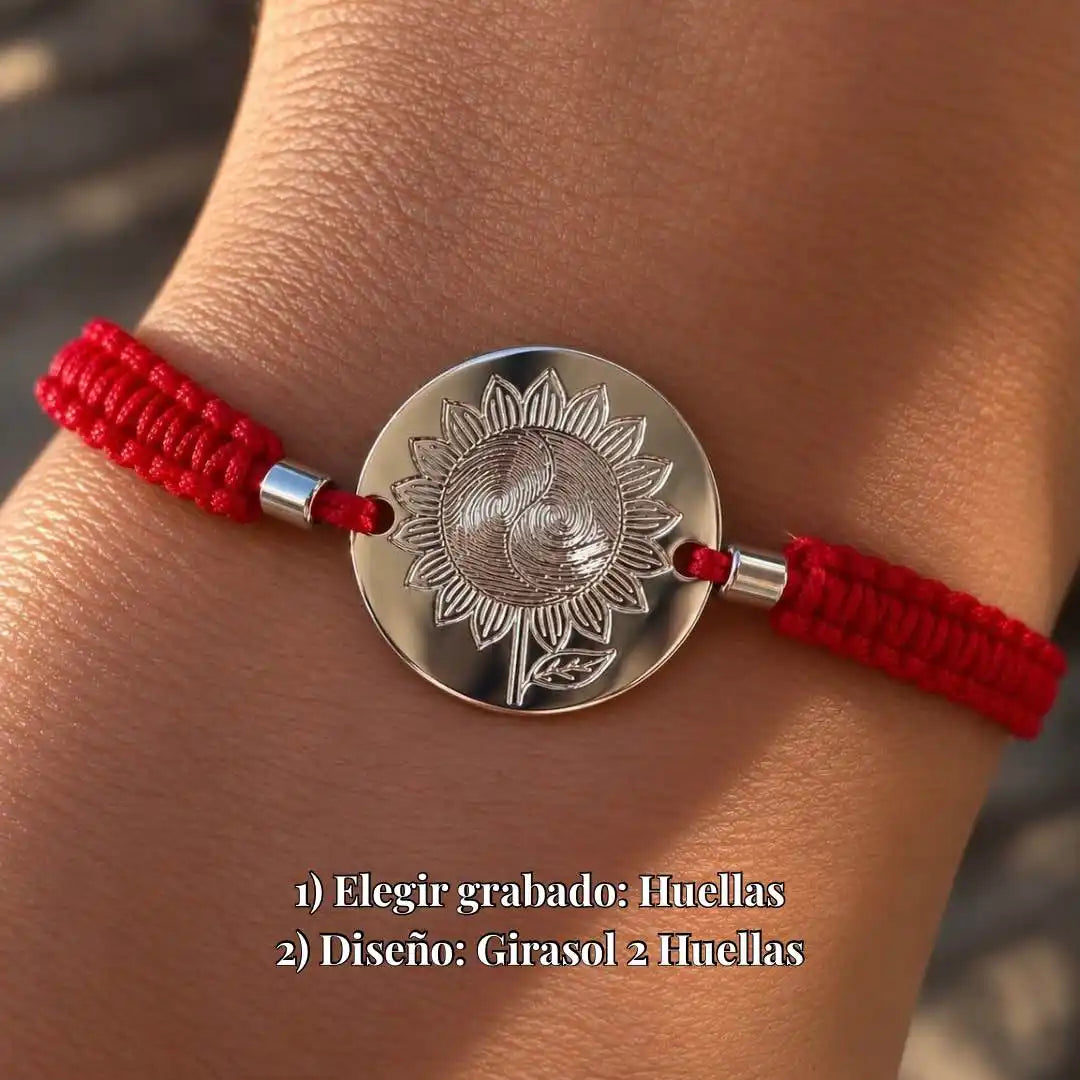 OFERTA Pulsera de Plata Protección Personalizada con Foto, Huellas o Texto