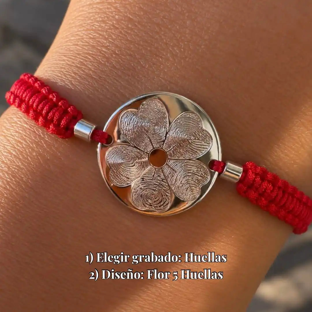 OFERTA Pulsera de Plata Protección Personalizada con Foto, Huellas o Texto