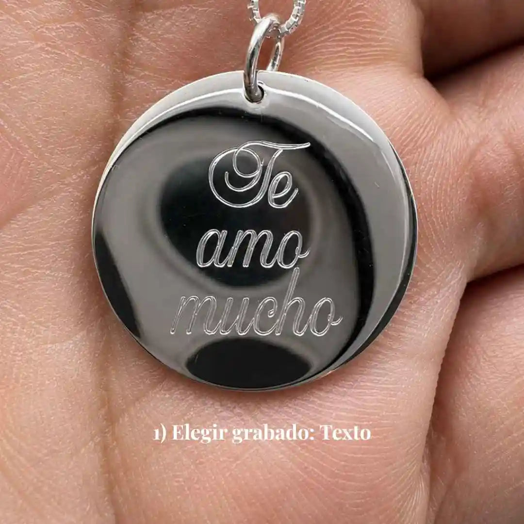 Collar de Plata 925 Personalizado con Foto, Huellas o Texto