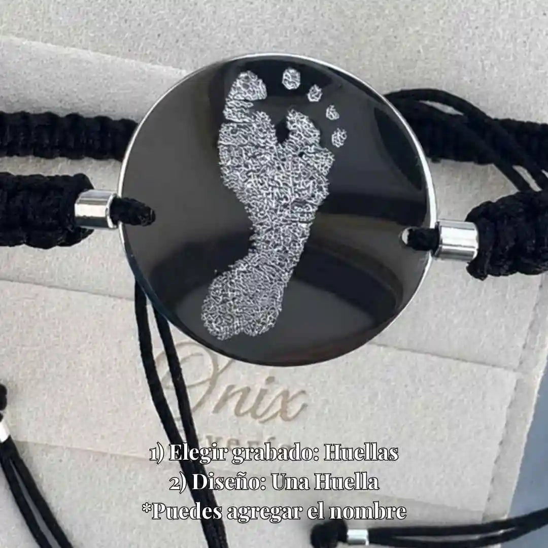 OFERTA Pulsera de Plata Protección Personalizada con Foto, Huellas o Texto
