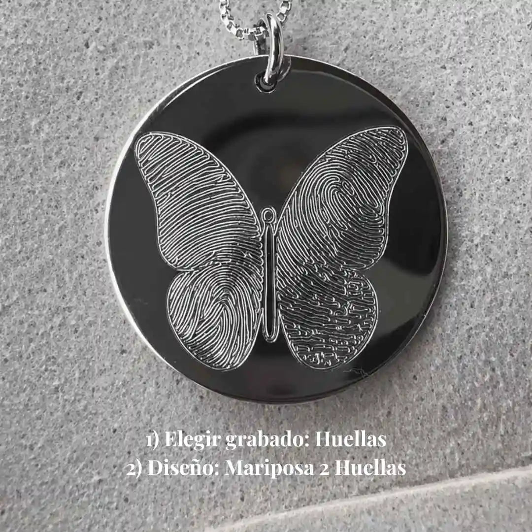 Collar de Plata 925 Personalizado con Foto, Huellas o Texto