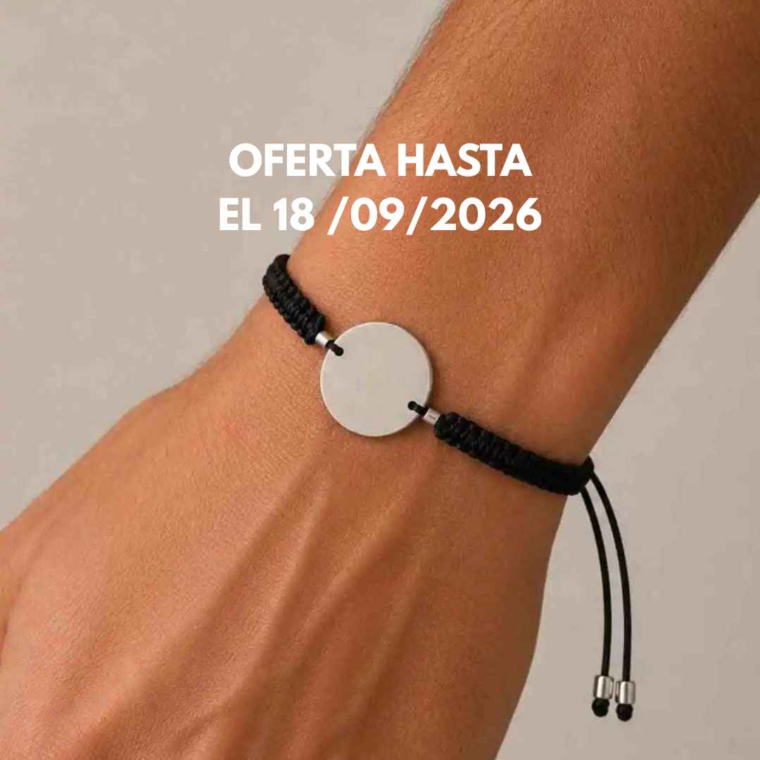 OFERTA Pulsera de Plata Protección Personalizada con Foto, Huellas o Texto