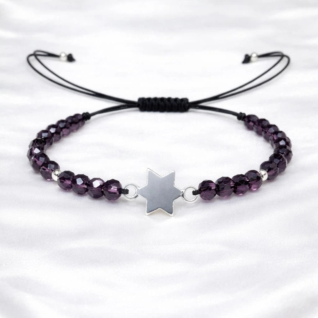 Pulsera Cristales y Estrella Plata 925 Personalizada