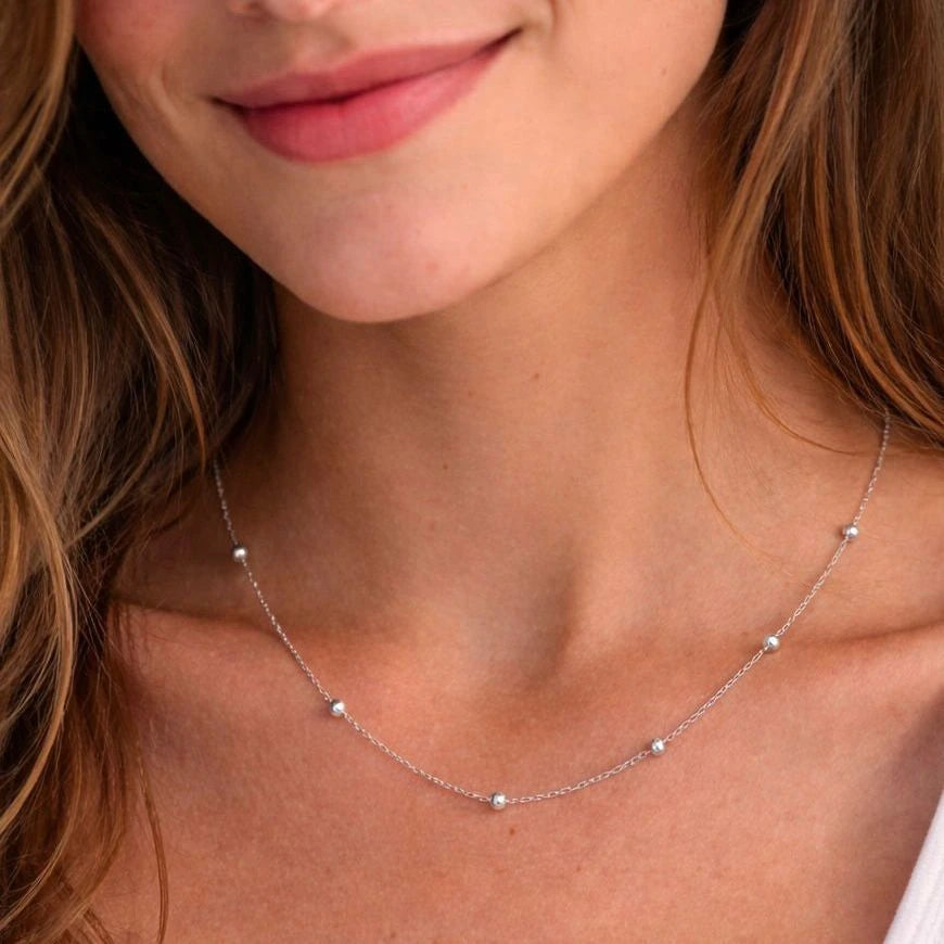 Cadena Bolitas 50 cm de Plata 925