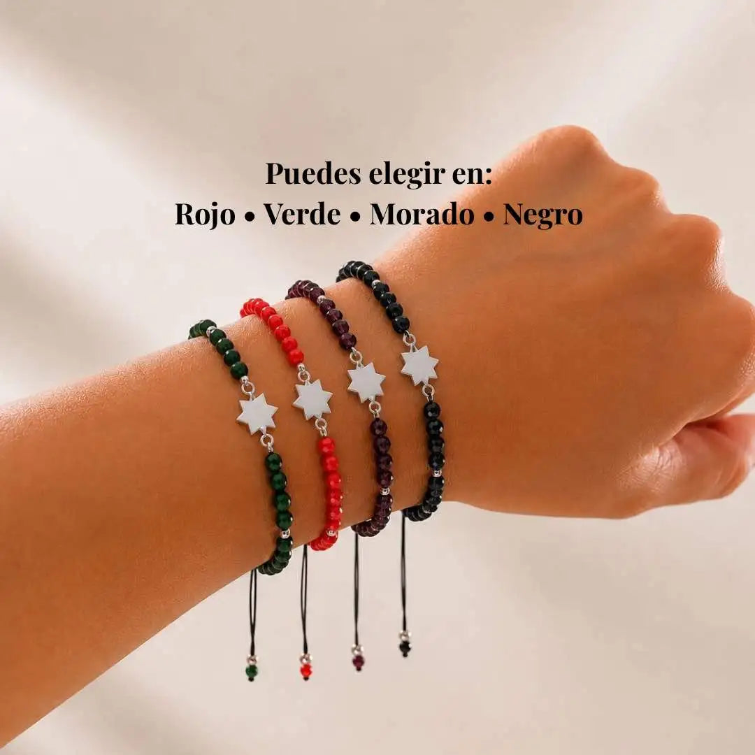 Pulsera Estrella Plata 925 Personalizada con Iniciales o Símbolos