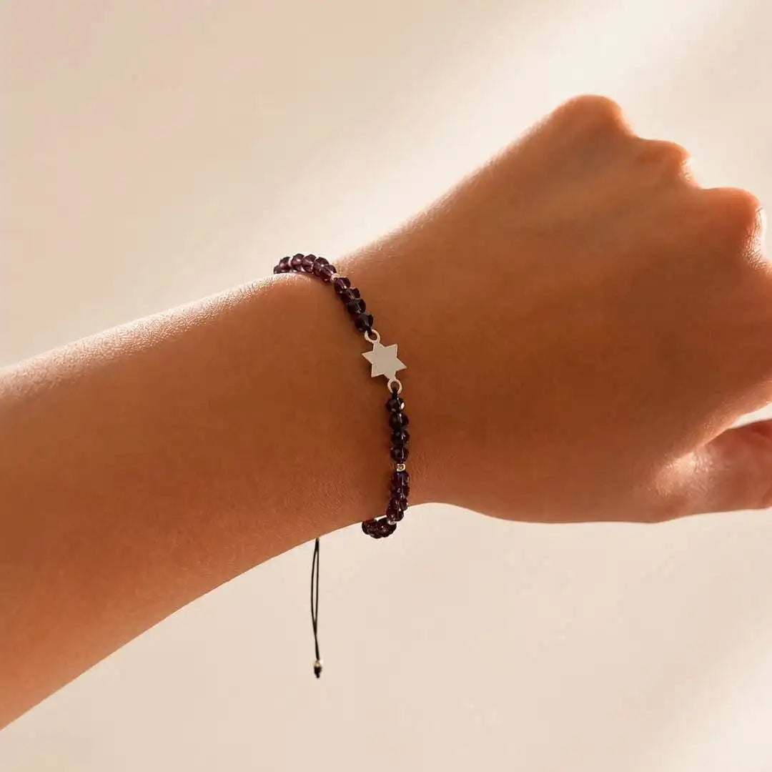 Pulsera Estrella Plata 925 Personalizada con Iniciales o Símbolos