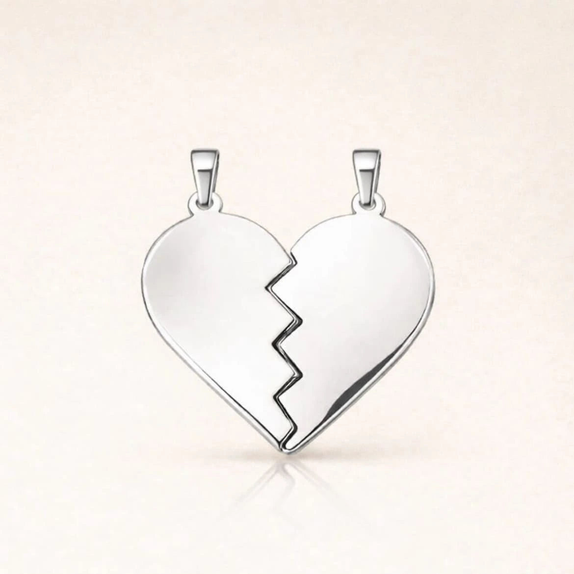 Colgante Corazón Partido de Plata Personalizado