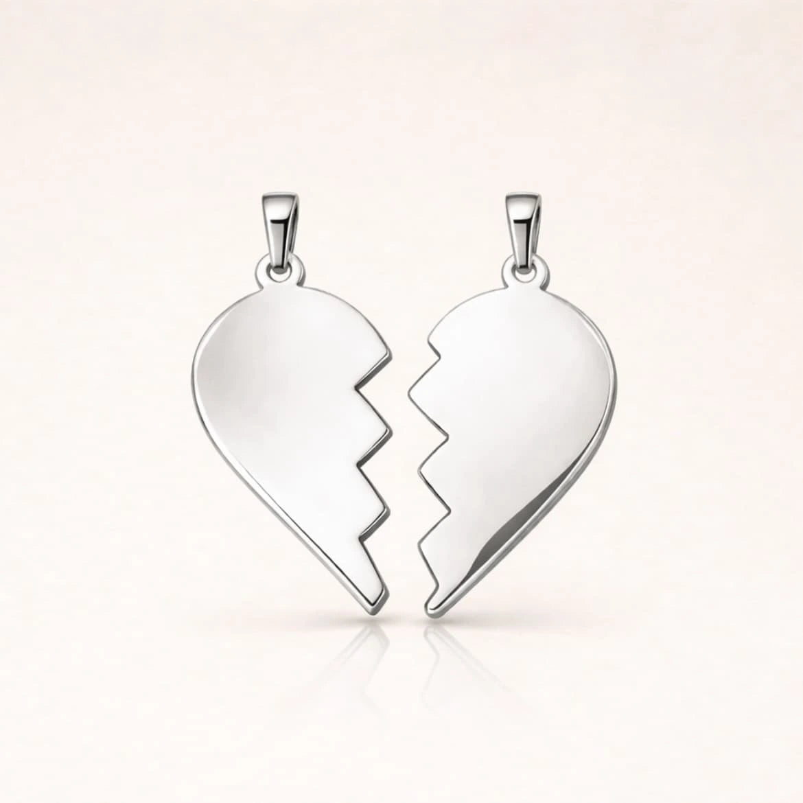 Colgante Corazón Partido de Plata Personalizado