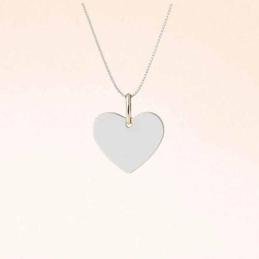collar corazón personalizado plata 925 con grabado de texto, foto o huellas