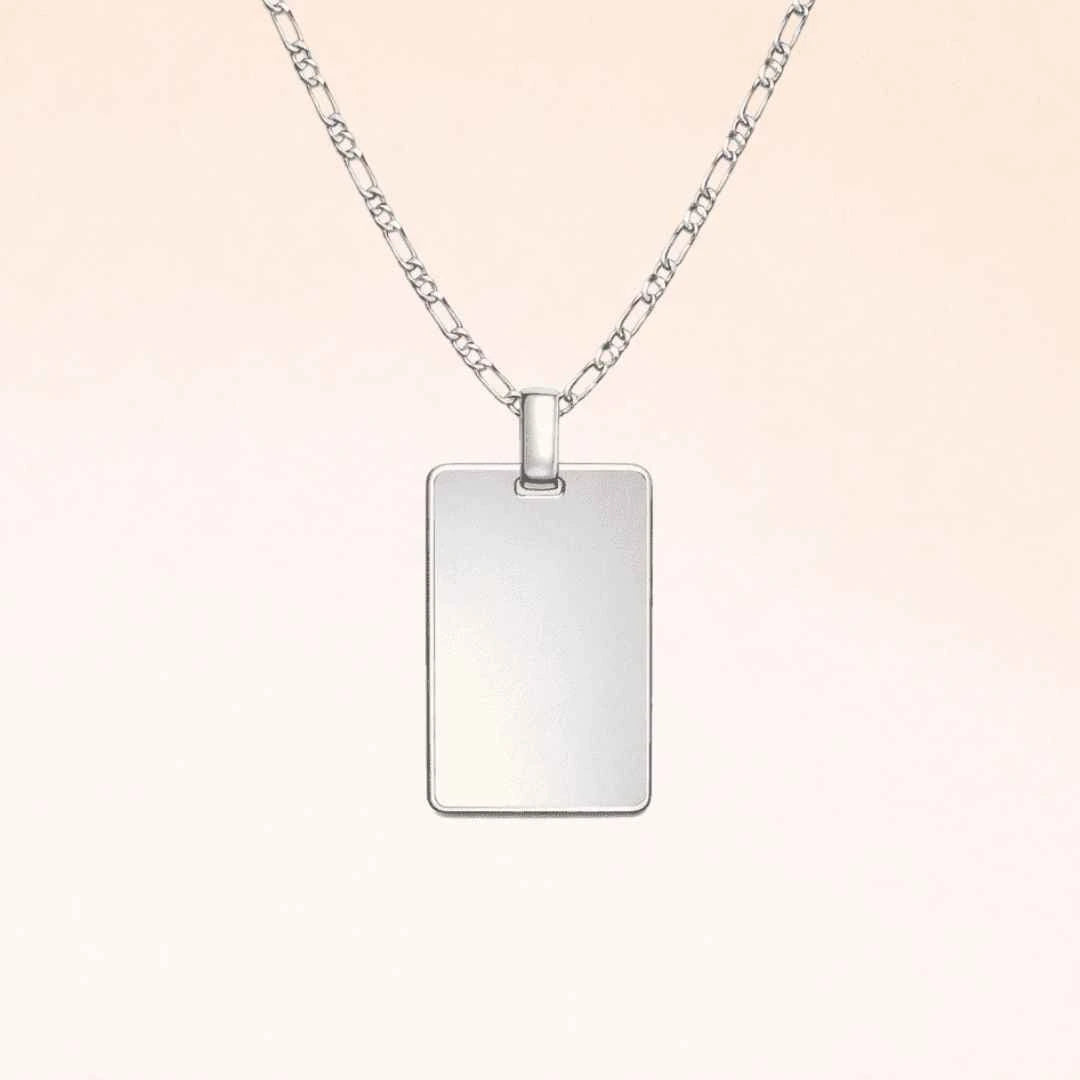 collar personalizado plata 925 con grabado de foto, huellas o texto